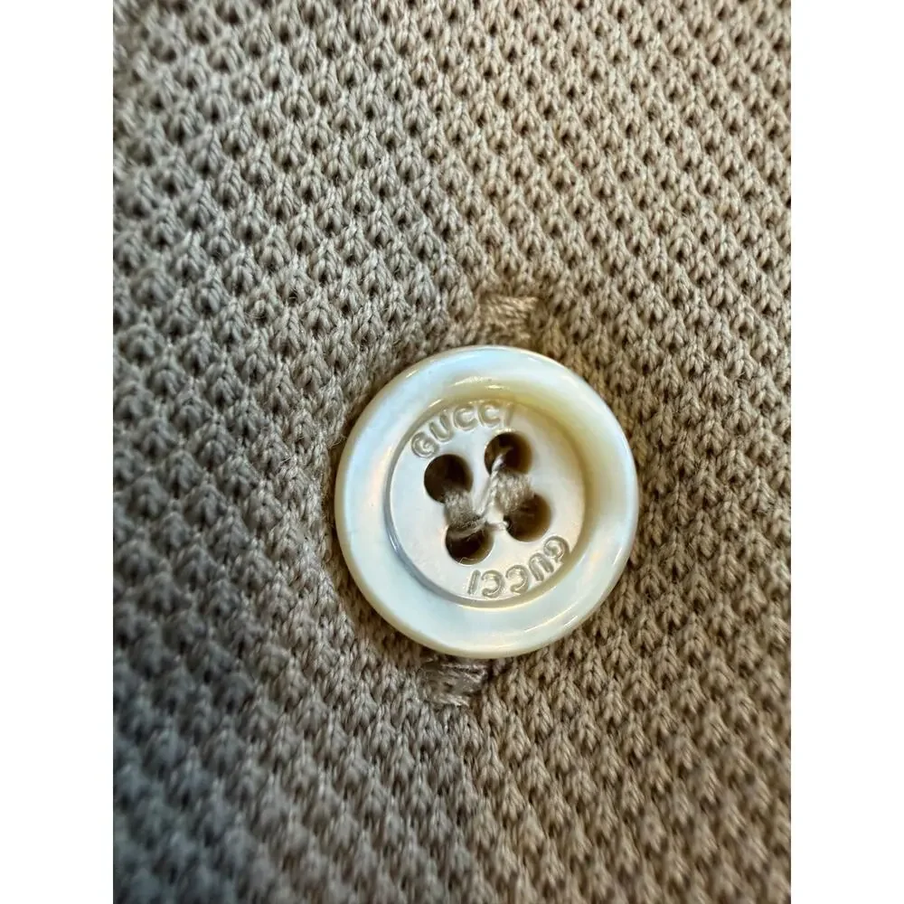 Size XL - Gucci Beige Web Polo Shirt